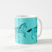 Karussell Pferd - Türkis und Aqua Kaffeetasse (VorderseiteRechts)