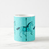 Karussell Pferd - Türkis und Aqua Kaffeetasse (Mittel)