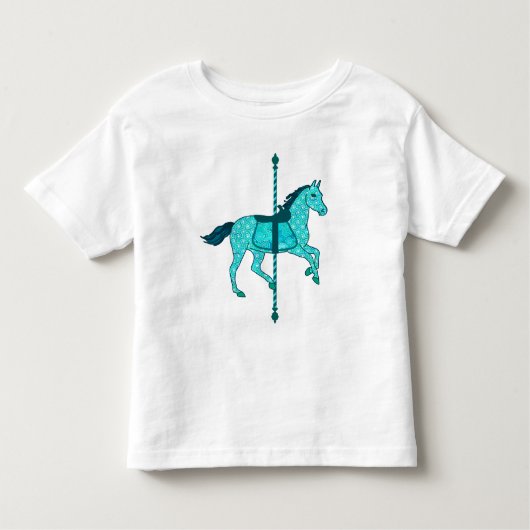 Karussell Pferd - Türkis und Aqua Kleinkind T-shirt (Vorderseite)