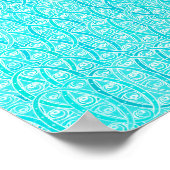 Karussell Pferd - Türkis und Aqua Poster (Ecke)