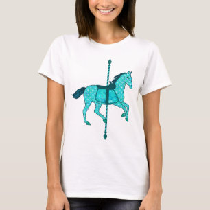 Karussell Pferd - Türkis und Aqua T-Shirt
