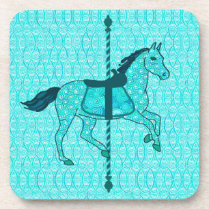 Karussell Pferd - Türkis und Aqua Untersetzer