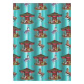 Karussell Pferde auf blau Tischdecke (Vorderseite)