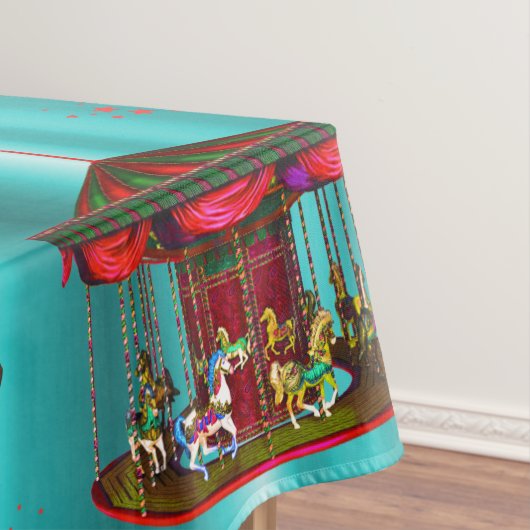 Karussell Pferde auf blau Tischdecke (Beispiel)