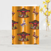 Karussell Pferde auf Gold Karte (Gelbe Blume)