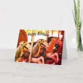 Karussell Pferde Erinnerungen Geburtstag Karte (Vorderseite)