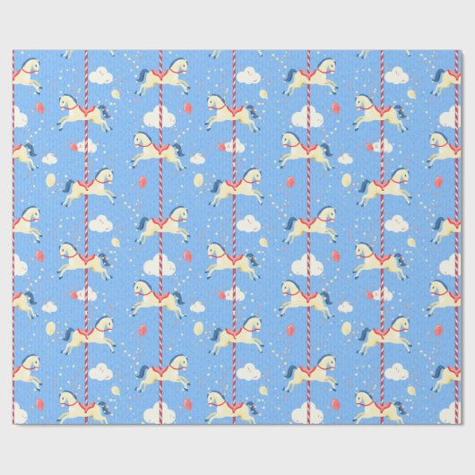 Karussell Pferde Geschenkpapier (Flach)