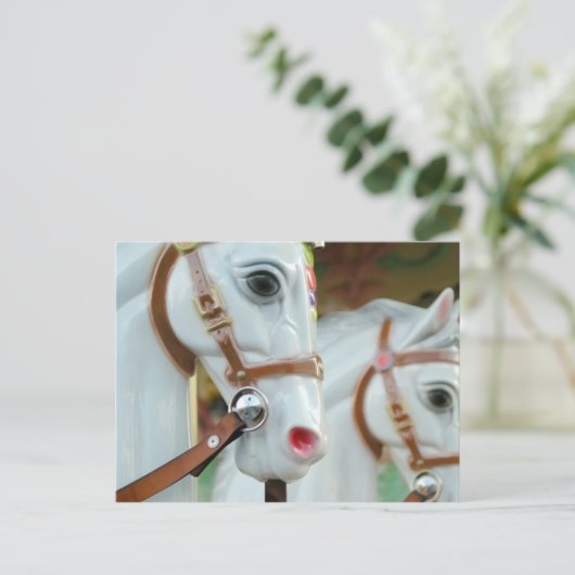 Karussell Pferde Postkarte (Stehend Vorderseite)