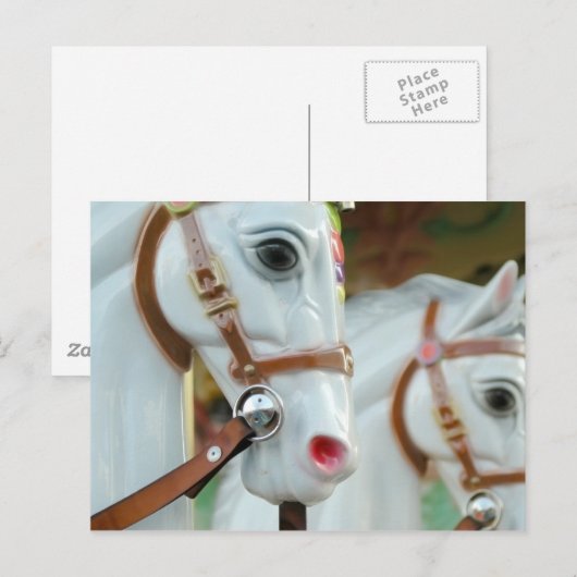 Karussell Pferde Postkarte (Vorne/Hinten)