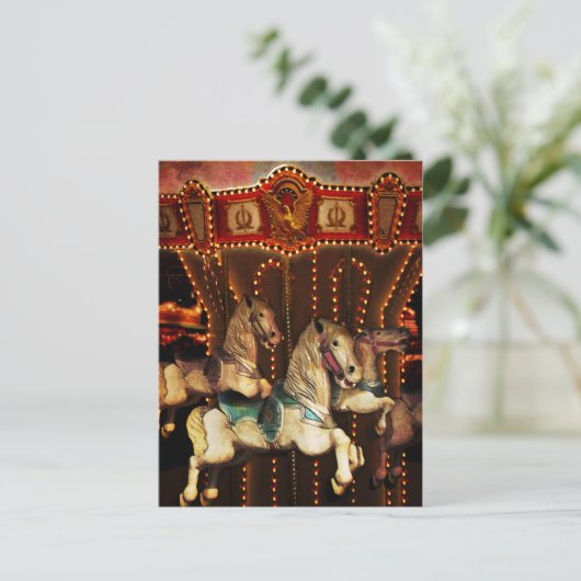 Karussell Pferde Postkarte (Stehend Vorderseite)