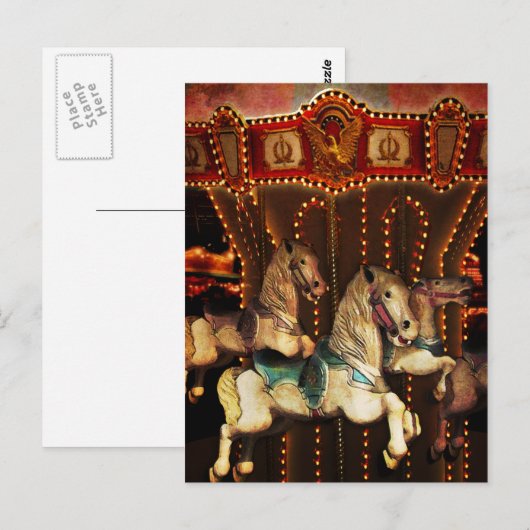 Karussell Pferde Postkarte (Vorne/Hinten)