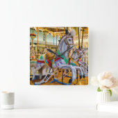 Karussell Pferde Quadratische Wanduhr (Zuhause)