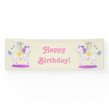 Karussell-Pferdegeburtstagsfahne