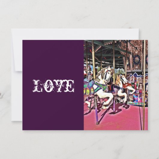 Karussell-Pferdekarnevals-Hochzeits-Einladungen Einladung (Rückseite)