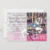 Karussell-Pferdekarnevals-Hochzeits-Einladungen Einladung (Vorderseite)