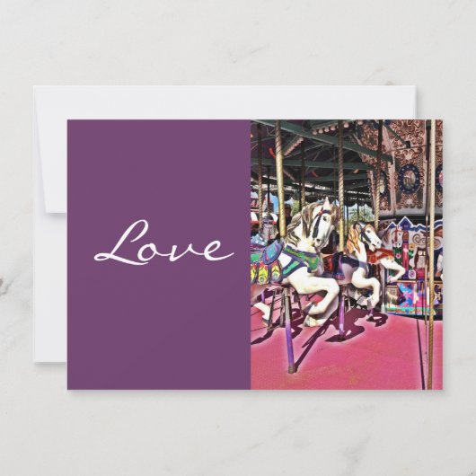 Karussell-Pferdelila Einladung (Rückseite)