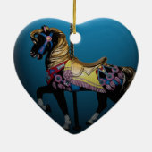 Karussell-Pferdeweihnachtsverzierung Keramikornament (Hinten)
