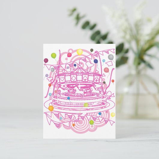 Karussell Postkarte (Stehend Vorderseite)