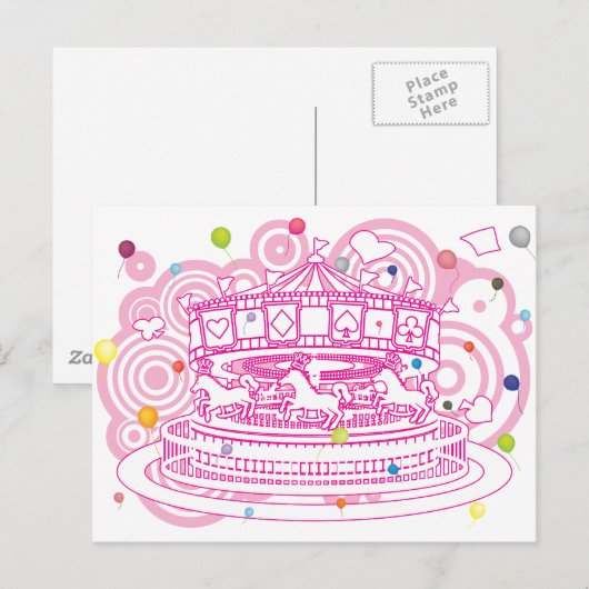 Karussell Postkarte (Vorne/Hinten)