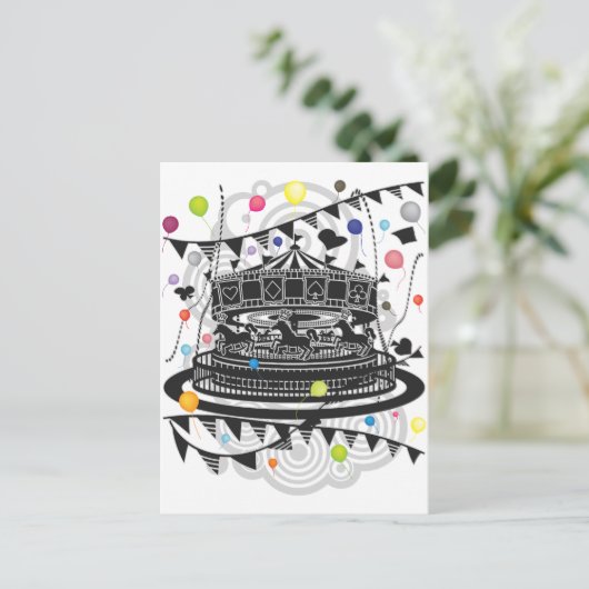 Karussell Postkarte (Stehend Vorderseite)