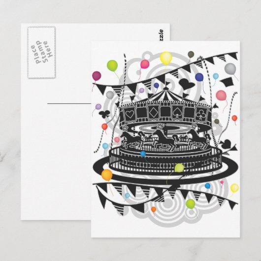 Karussell Postkarte (Vorne/Hinten)