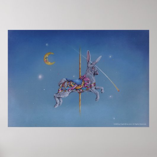 Karussell-Rabbit-Poster, Kunst Poster (Vorne)