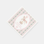 Karussell Rosa Erster Geburtstag Serviette (Ecke)