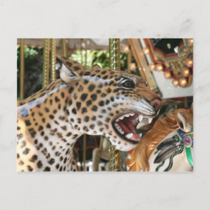 Karussell Tier Jaguar Kopf Bild Postkarte