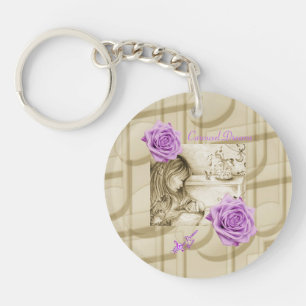 Karussell-Träume Vintage-Rosen-Kreisschlüsselanhän Schlüsselanhänger