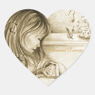 Karussell träumt Herz-Aufkleber