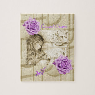 Karussell träumt Vintages lila Puzzle