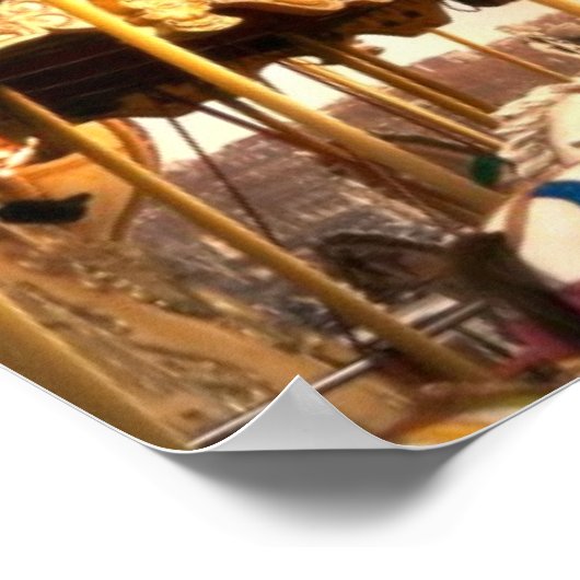 Karussell und Eiffelturm Poster (Ecke)