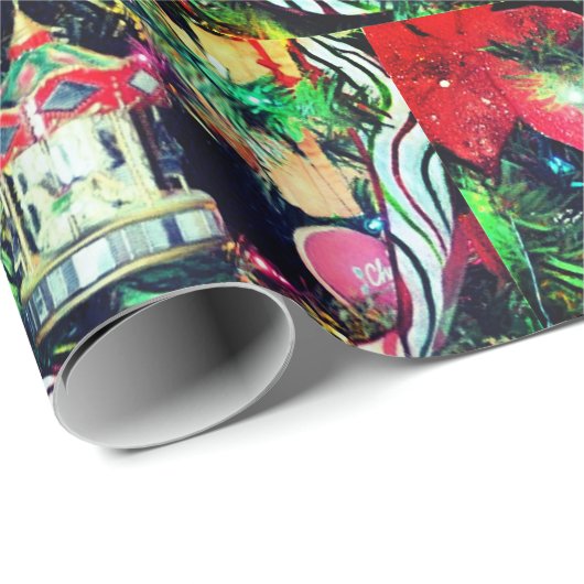 Karussell Weihnachtsschmuck Weihnachtswrapping Pap Geschenkpapier (Rolleneckpunkt)