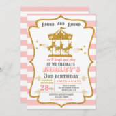 Karussellgeburt Einladung Karneval Geburtstag (Vorne/Hinten)