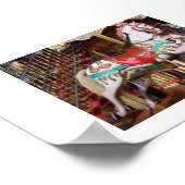 Karussellpferd - Authentisches Antikes Holz Poster (Ecke)