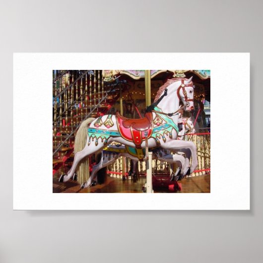 Karussellpferd - Authentisches Antikes Holz Poster (Vorne)