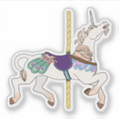 Karussellpferd Einhorn Aufkleber (Vorderseite)