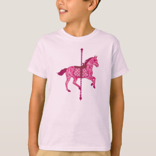 Karussellpferd - Fuchsia Rosa T-Shirt