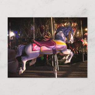 Karussellpferd im Galopp im vintage Stil Postkarte