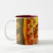 Karussellpferd im Spiegel Zweifarbige Tasse (Links)