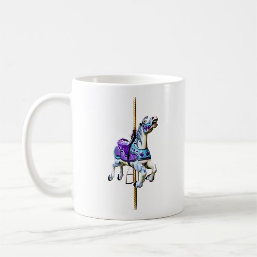 Karussellpferd in Lavender und Blau Kaffeetasse (Links)