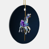 Karussellpferd in Lavender und Blau Keramik Ornament (Rechts)