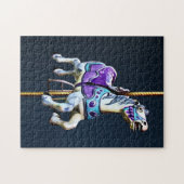 Karussellpferd in Lavender und Blau Puzzle (Horizontal)
