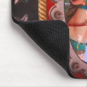Karussellpferd in Mirror Schwarz-weiß Mousepad (Ecke)