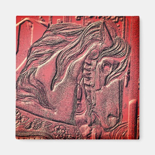Karussellpferd Kunst Magnet (Vorne)