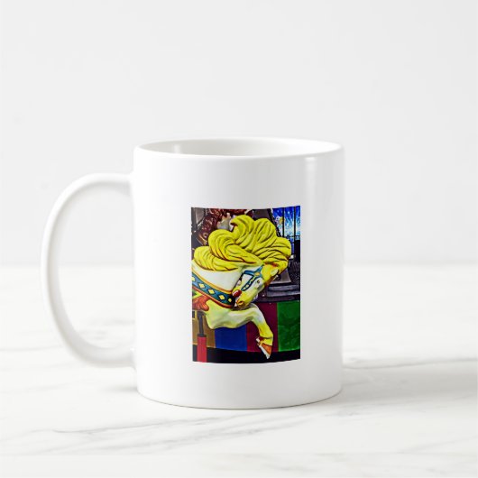 Karussellpferd mit gelber Mähne Kaffeetasse (Links)
