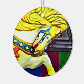 Karussellpferd mit gelber Mähne Keramik Ornament (Links)