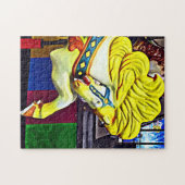 Karussellpferd mit gelber Mähne Puzzle (Horizontal)