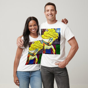 Karussellpferd mit gelber Mähne T-Shirt