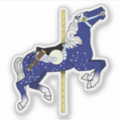 Karussellpferd mit Nachthimmelsdesign Aufkleber (Vorderseite)